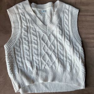 NWOT Aerie Cream Knit Sweater Vest